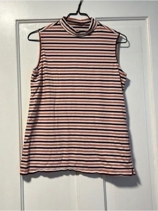 Lands' End Tops - Lands' End Sleeveless Striped Mock Neck Tank women’s XS fall colors